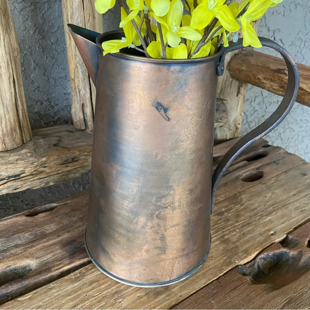 Brass Pitcher or Vase, Vintage Copper Look